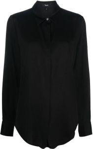 Theory silk button-down shirt Zwart
