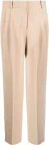 Theory straight-leg pleated trousers Beige