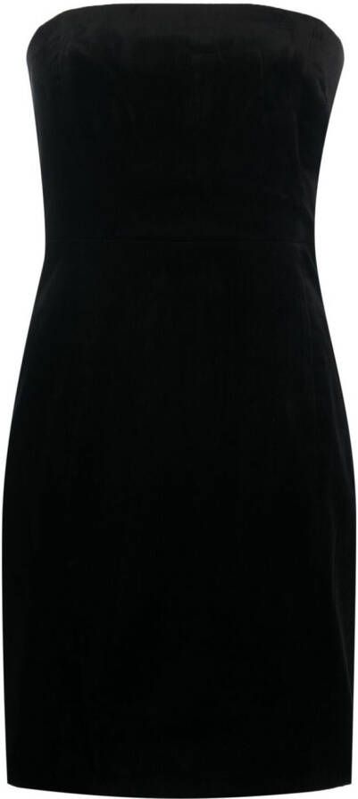 Theory Strapless mini-jurk Zwart