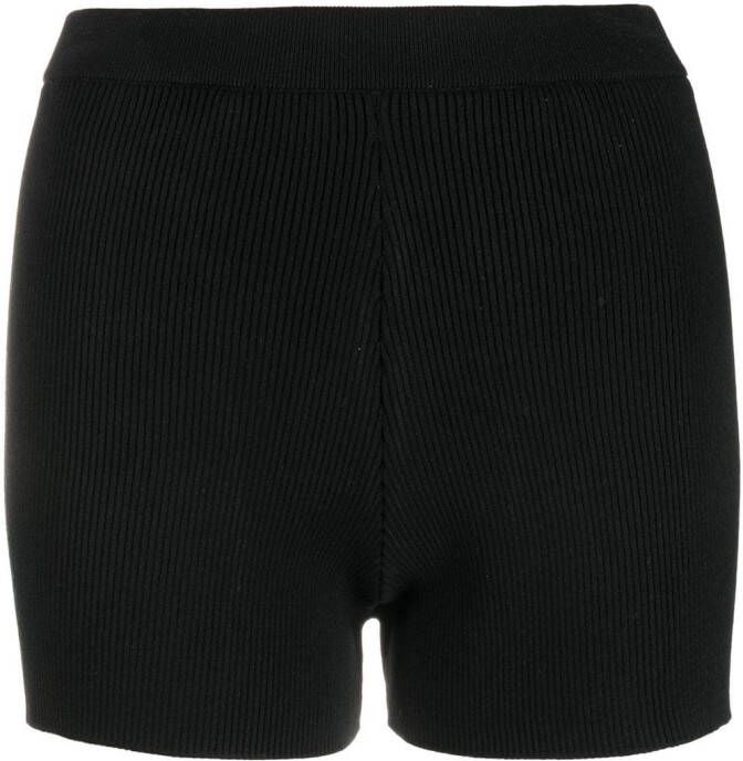 There Was One Geribbelde mini-shorts Zwart