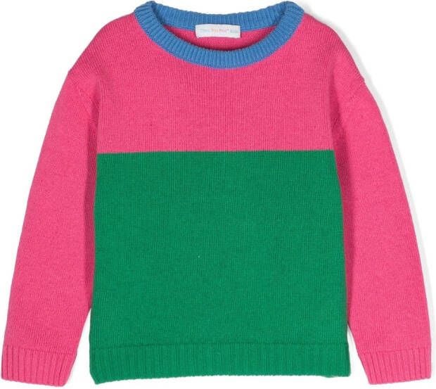 There Was One Kids Trui met colourblocking Roze