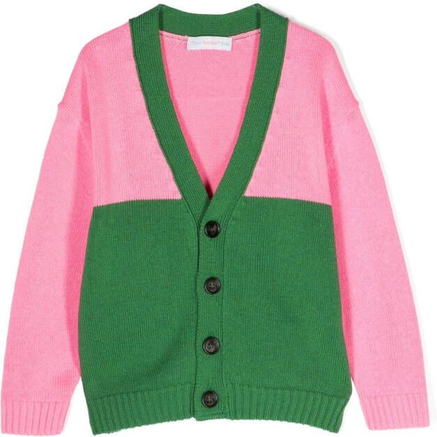 There Was One Kids Vest met colourblocking Roze