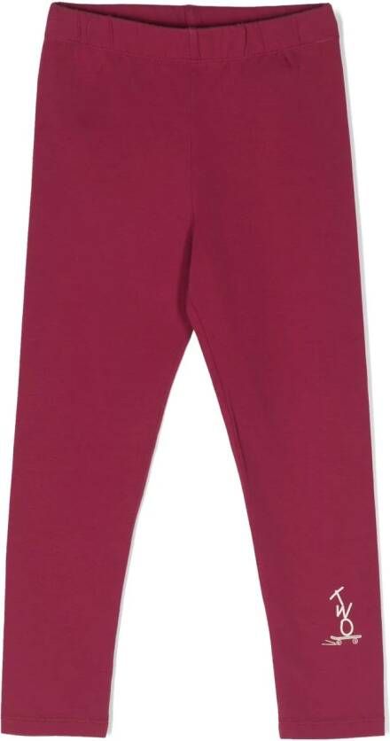 There Was One Kids Legging met logoprint Roze