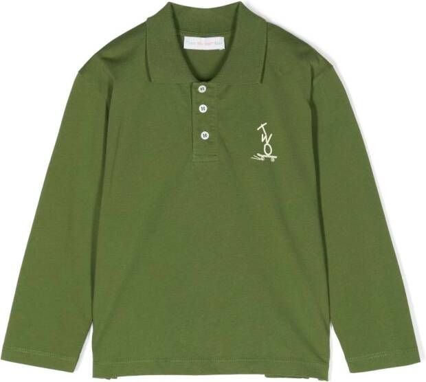 There Was One Kids Poloshirt met logoprint Groen