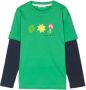 There Was One Kids Shirt met colourblocking Groen - Thumbnail 1