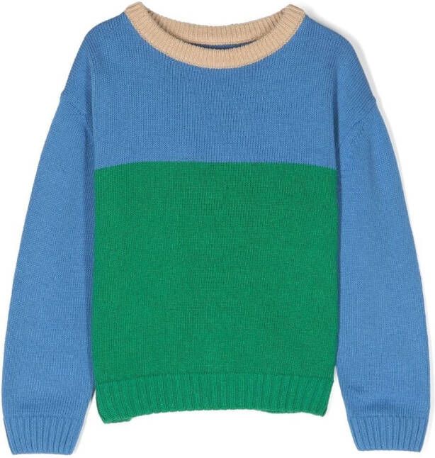 There Was One Kids Sweater met colourblocking Groen