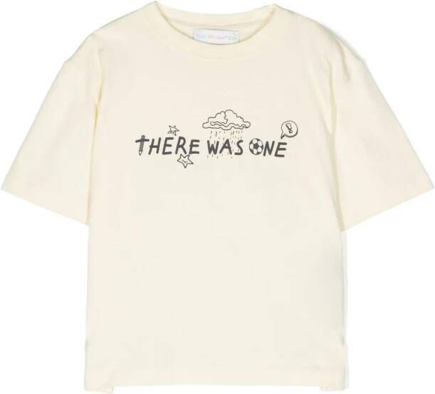 There Was One Kids T-shirt met logoprint Beige