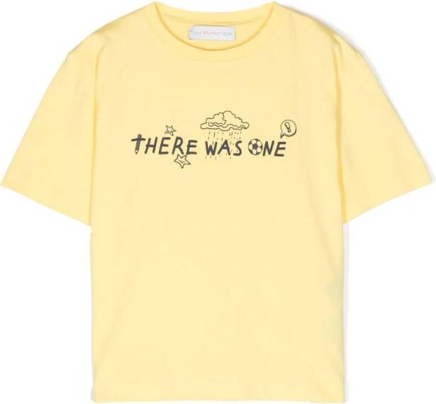 There Was One Kids T-shirt met logoprint Geel