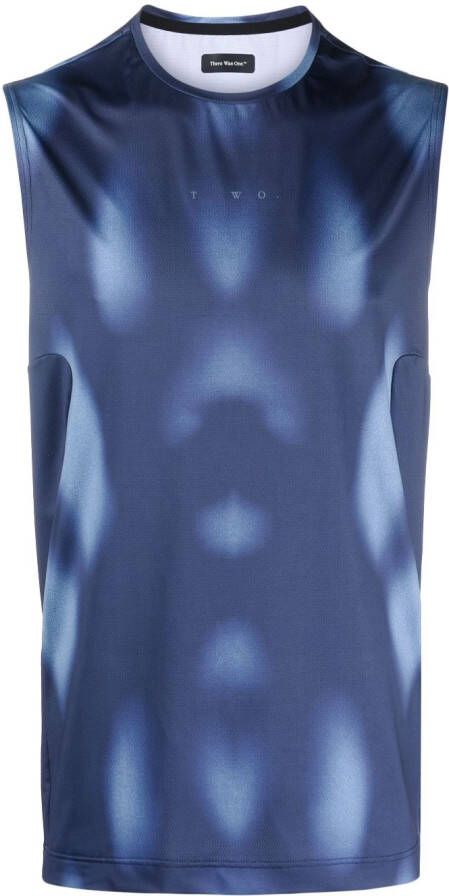 There Was One Top met print Blauw
