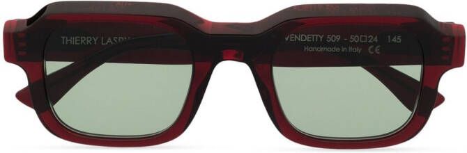 Thierry Lasry Vendetty zonnebril met vierkant montuur Rood