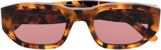 Thierry Lasry Zonnebril met vierkant montuur Bruin
