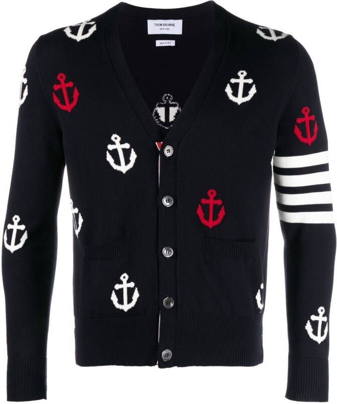 Thom Browne Vest met ankerprint Blauw