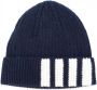 Thom Browne 4-Bar Stripe Cashmere Rib Hat Blauw - Thumbnail 1