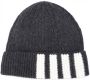 Thom Browne 4-Bar Stripe Cashmere Rib hoed Grijs - Thumbnail 1