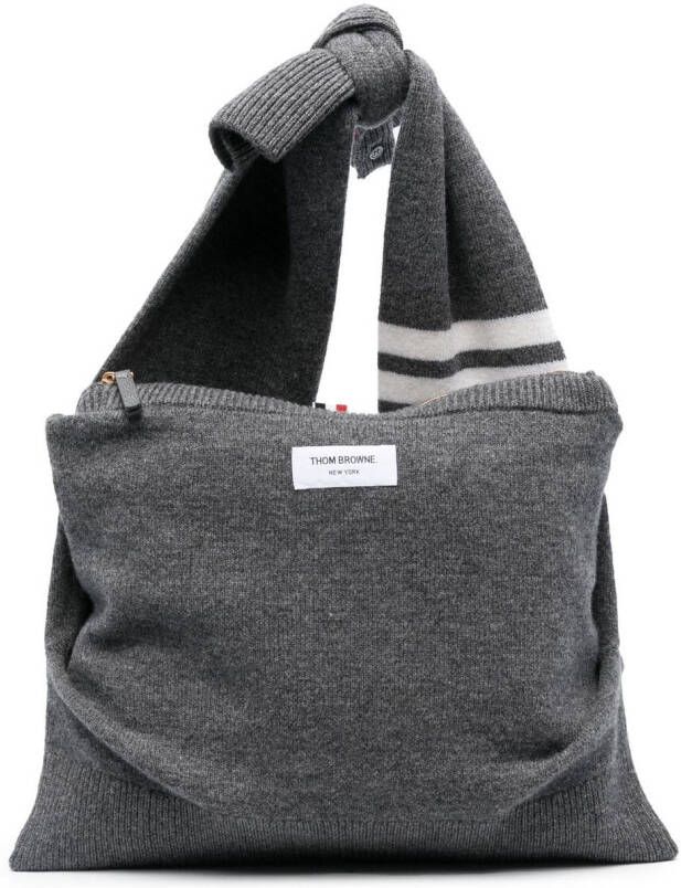 Thom Browne Crossbodytas met vier strepen Grijs