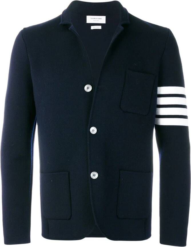 Thom Browne 4-Bar Stripe Fine Merino Wool Sport Coat Blauw