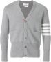 Thom Browne 4-Bar Stripe Milano Stitch Merino Cardigan Grijs - Thumbnail 1