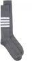 Thom Browne 4-bar striped socks Grijs - Thumbnail 1