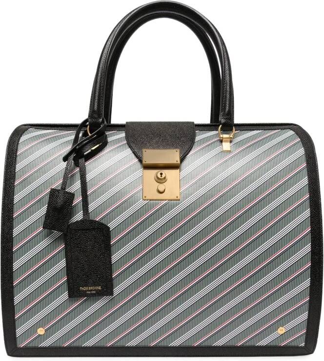 Thom Browne Aktetas met diagonale streep Blauw
