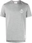Thom Browne Anchor-embroidered cotton T-shirt Grijs - Thumbnail 1