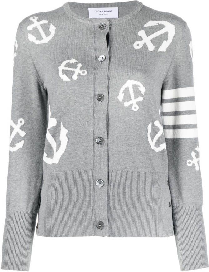 Thom Browne Vest met 4 strepen Grijs