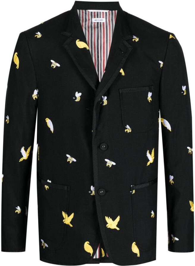 Thom Browne Blazer met borduurwerk Zwart