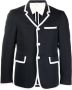 Thom Browne Blazer met contrasterende afwerking Blauw - Thumbnail 1