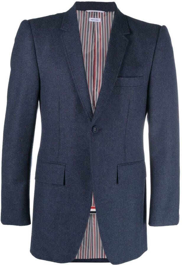 Thom Browne Blazer met enkele rij knopen Blauw