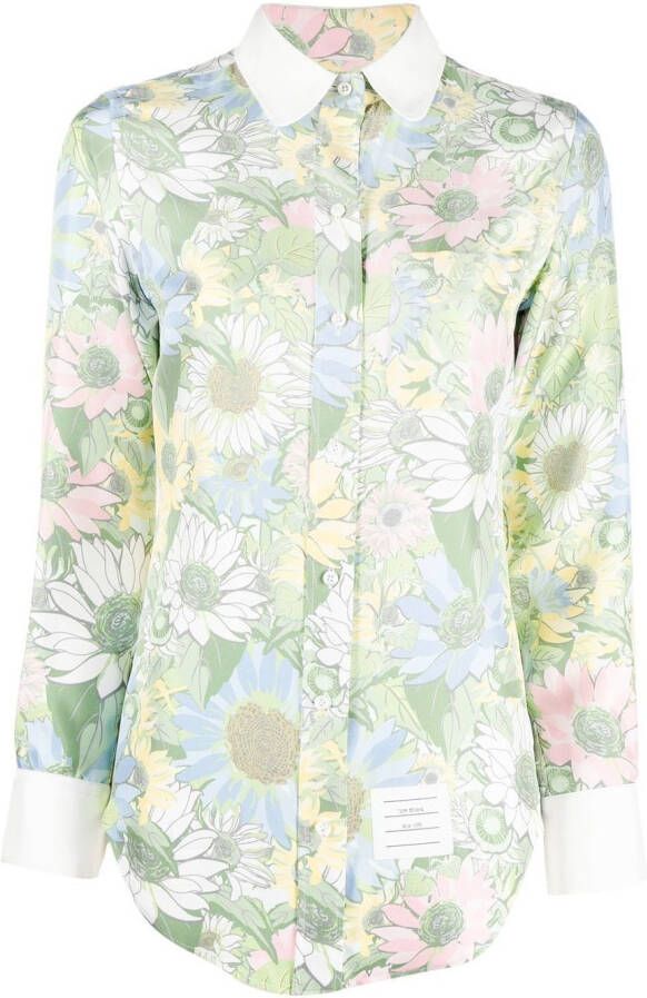 Thom Browne Blouse met bloemenprint Groen