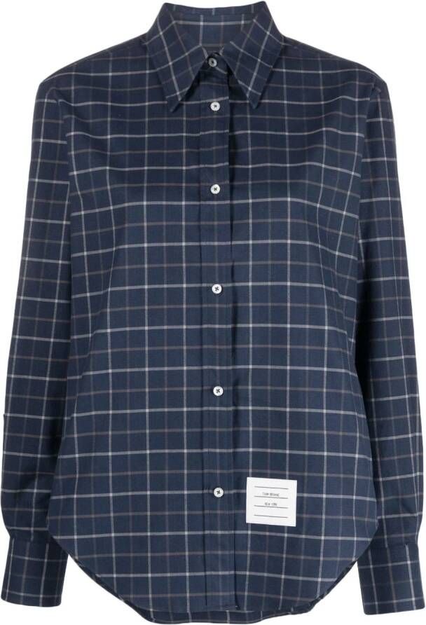 Thom Browne Blouse met logopatch Blauw