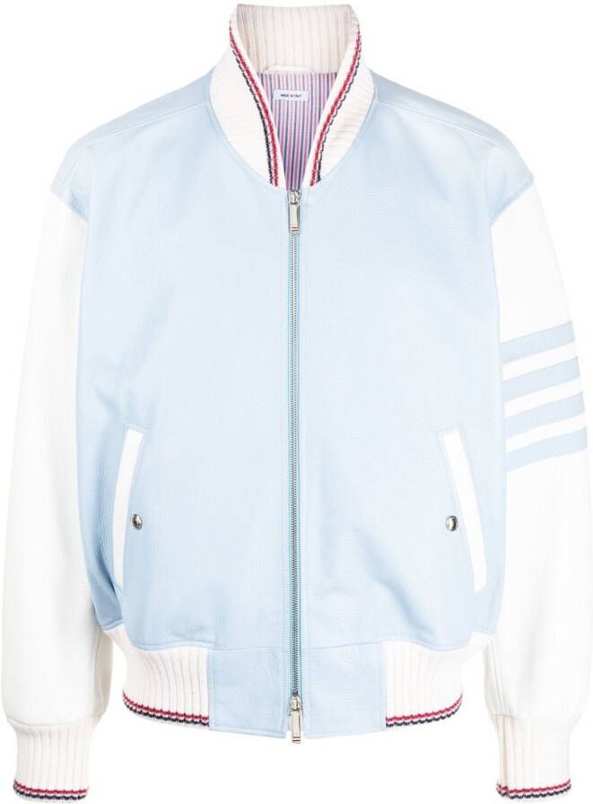 Thom Browne Bomberjack met vier strepen Blauw