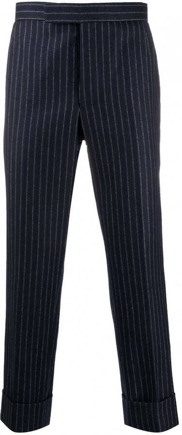 Thom Browne Broek met krijtstreep Blauw