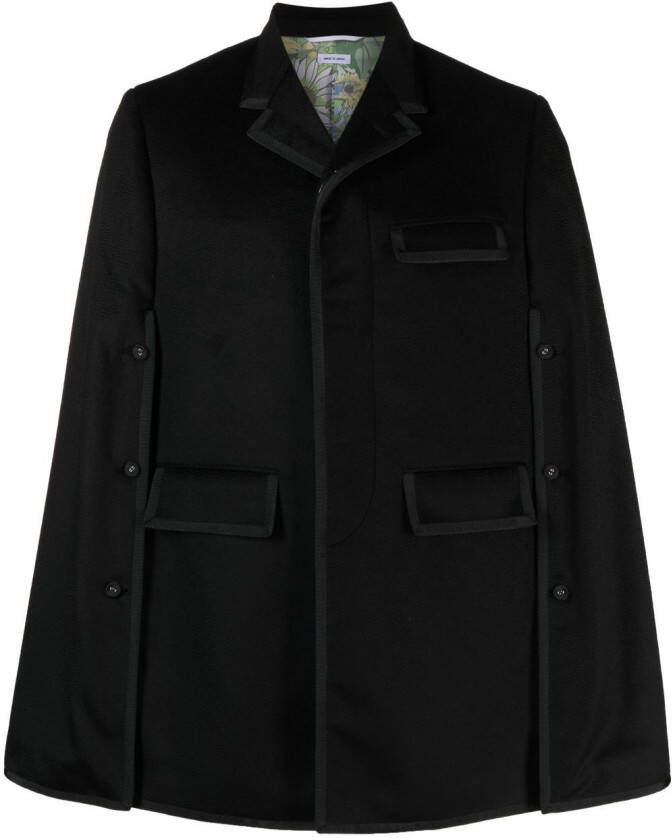 Thom Browne Cape met afwerking Zwart