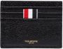 Thom Browne Card Holder With Note Compart t In Black Pebble Grain Zwart - Thumbnail 1