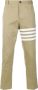 Thom Browne Chino in katoenen keperstof met 4-strepenzoom Beige - Thumbnail 1