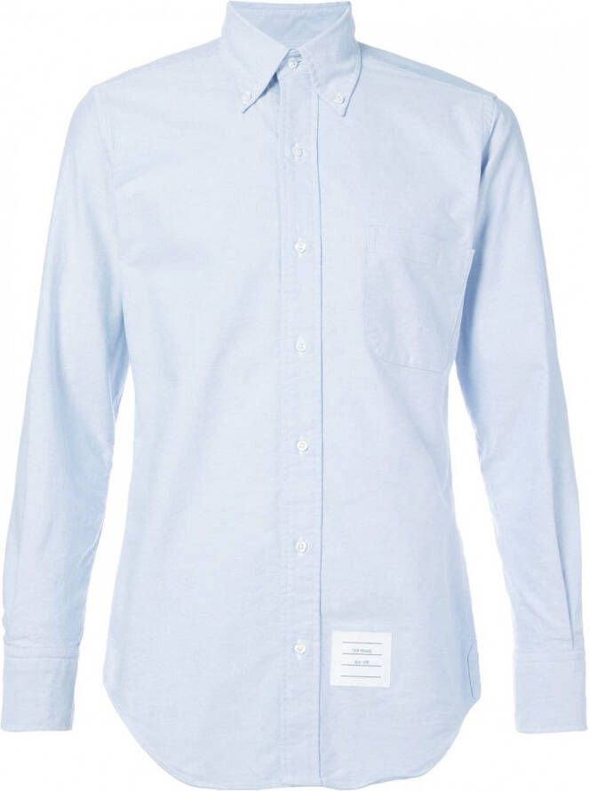 Thom Browne Classic Long Sleeve Shirt In Blue Oxford Blauw