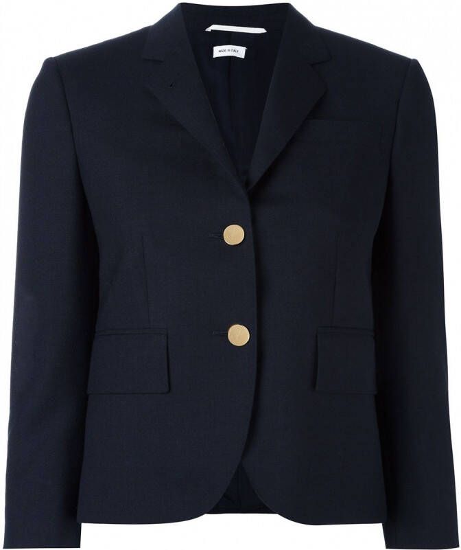 Thom Browne Classic Single Breasted Sport Coat In Navy 2-Ply Wool Fresco Blauw