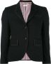 Thom Browne Classic Single Breasted Sport Coat With Grosgrain Tipping In 2 Ply Fresco Zwart - Thumbnail 1