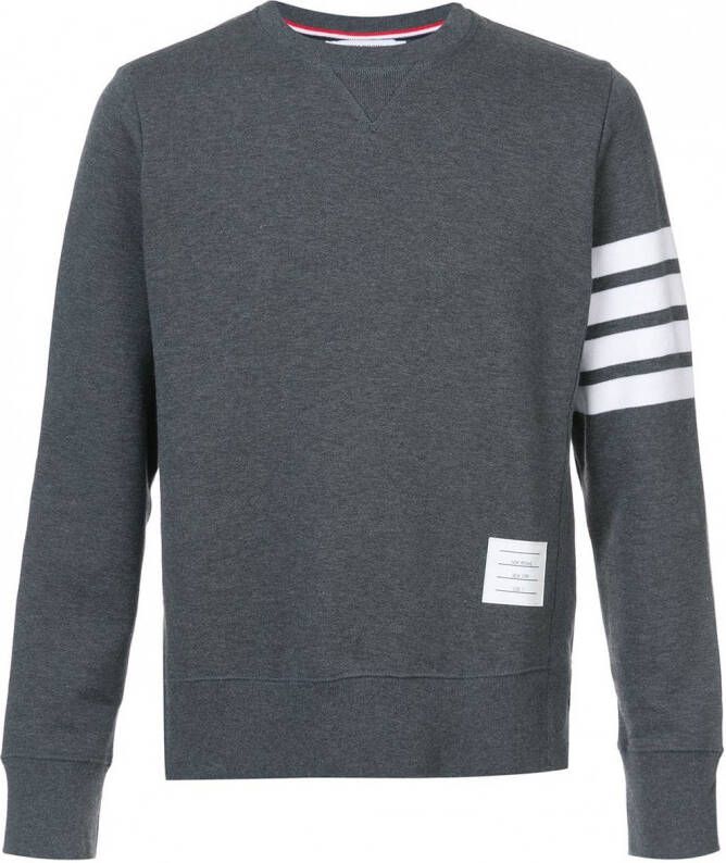 Thom Browne Classic Sweatshirt With Engineered 4-Bar In Classic Loop Back Grijs