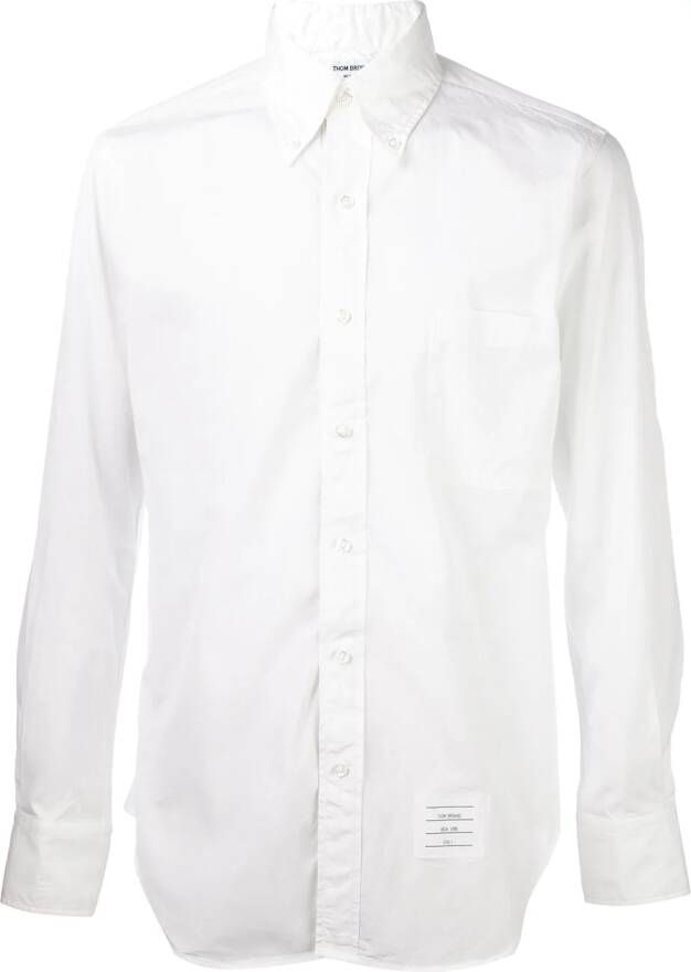 Thom Browne contrast fastening shirt Wit
