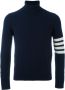 Thom Browne 4-Bar gestreepte kasjmier coltrui Blauw - Thumbnail 1