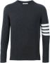 Thom Browne Crewneck Pullover With 4-Bar Stripe In Dark Grey Cashmere Grijs - Thumbnail 1