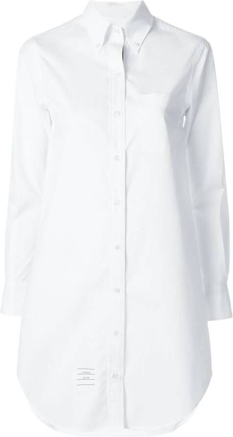 Thom Browne elongated button-down shirt Wit