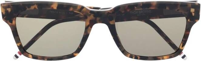 Thom Browne Eyewear TB418 zonnebril met RBW streep Beige