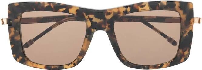 Thom Browne Eyewear TB419 zonnebril met vierkant montuur Bruin