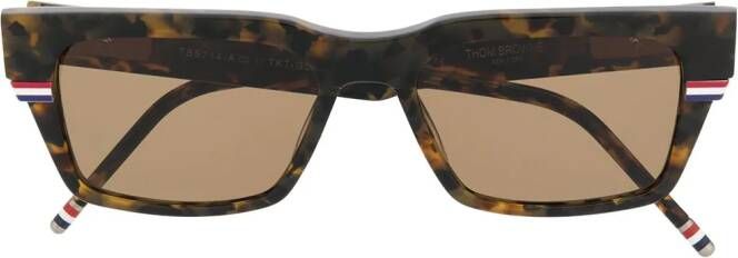Thom Browne Eyewear Zonnebril met rechthoekig montuur Bruin