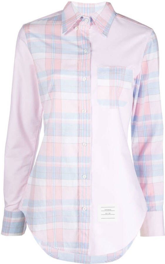 Thom Browne Geruit overhemd Roze