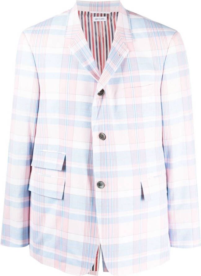 Thom Browne Geruite blazer Roze