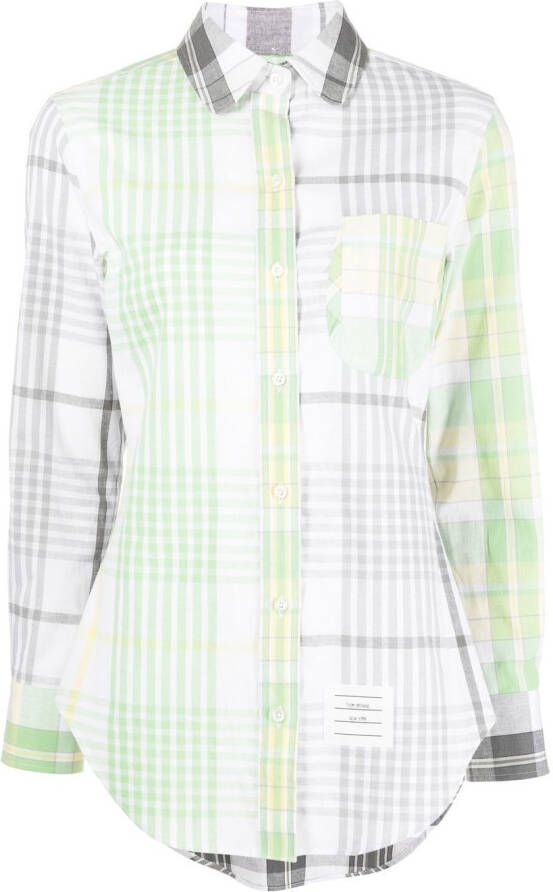 Thom Browne Geruite blouse Groen
