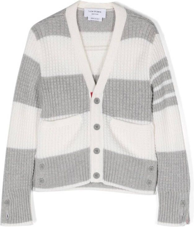 Thom Browne Kids Gestreept vest Grijs